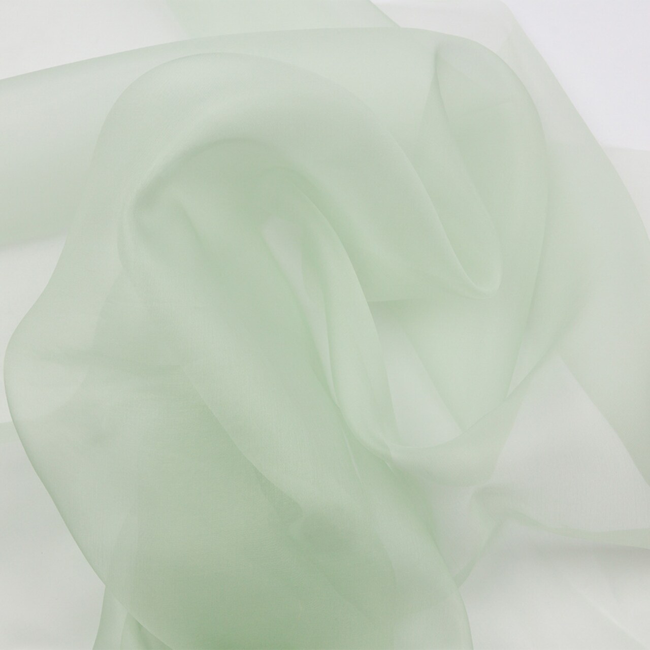 1 Yard Dewkist Green Silk Organza Fabric for Evening Gown Prom Outfit 44 Inch Width